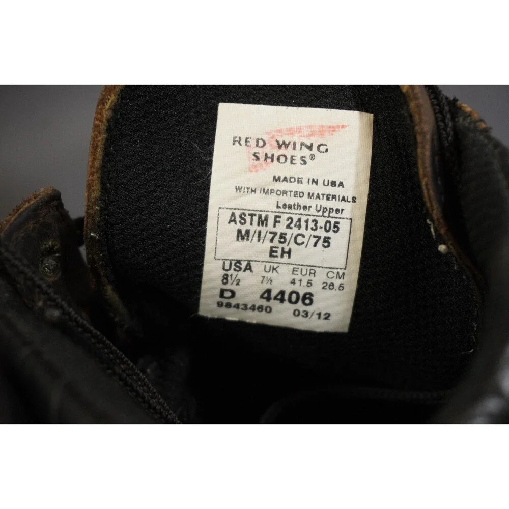 Red Wing 4406 DynaForce Steel Toe Waterproof Work Boots Men's Size 8.5 D Brown